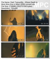 Dark Tranquillity - Where Death Is Most Alive (Live in Milan 2008) (DVDRip) (2008)