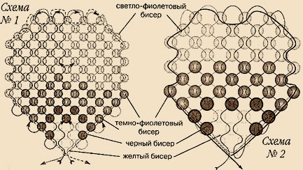Колье из бисера Анютины глазки alt