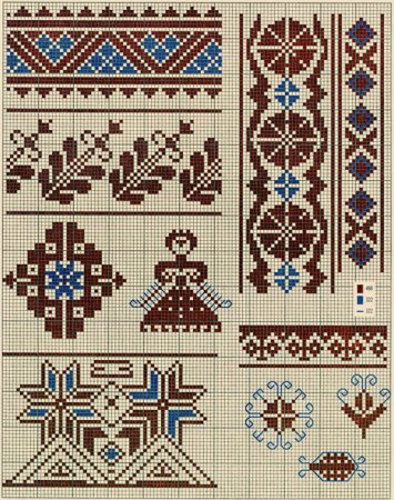 Вышивка крестом. Схемы вышивки узоров