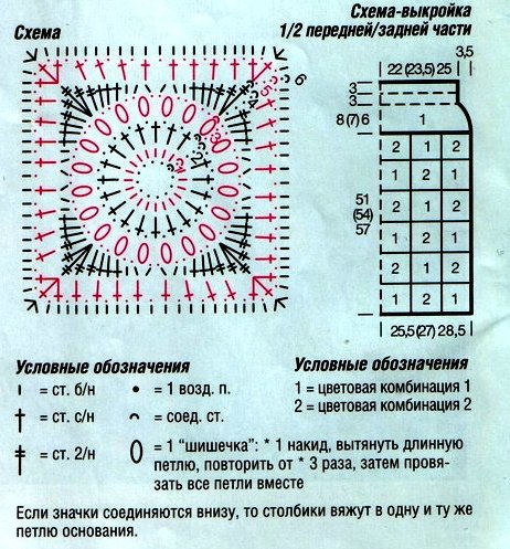 Черно-белая юбка крючком схема юбки
