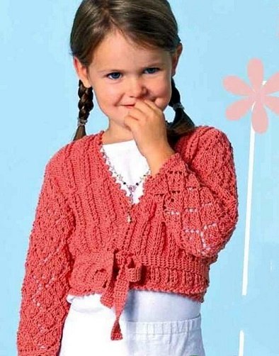 Болеро спицами с ажурными рукавами