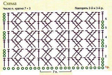 Схема вязания основного узора Схема вязания основного узора