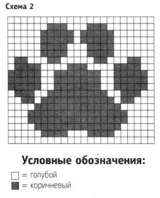 Схема вязания лапки 2