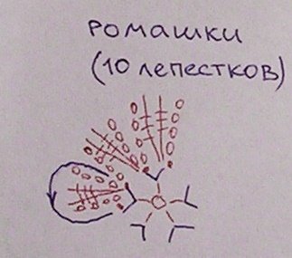 Схема вязания ромашки