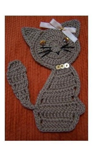 Аппликация крючком "Кошечка"