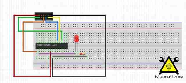 Программирование AVR урок 4 — бегущий огонёк