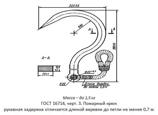 пожарный крюк рукавная задержка