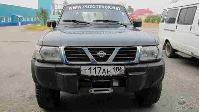 Лебедка на Nissan Patrol установлена за штатный бампер