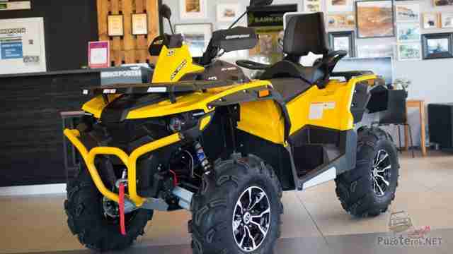 Жёлтый квадроцикл марки Stels Guepard 800