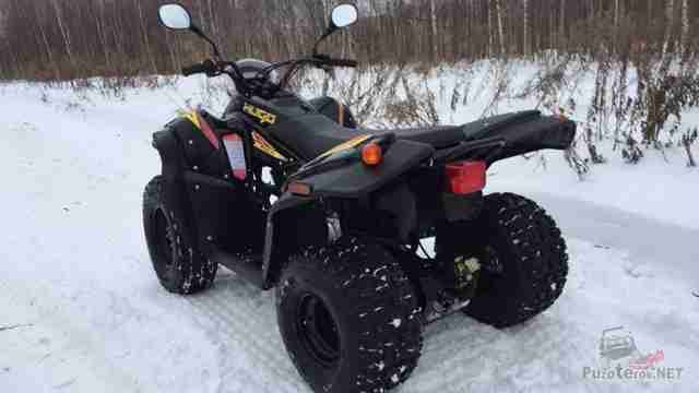 Stels ATV 110A Hugo на зимней дороге