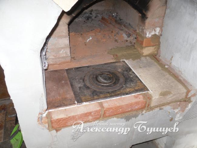 Установка чугунной варочной плиты в печь Как положить варочную плиту на кирпичную печь?